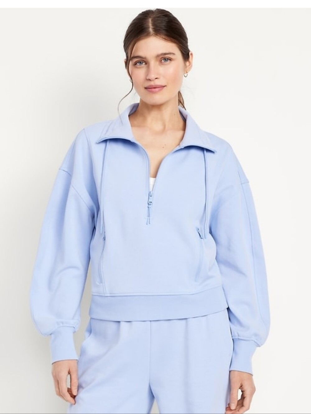 OLD NAVY Half-Zip Pullover Sweatshirt- Soft Light Blue